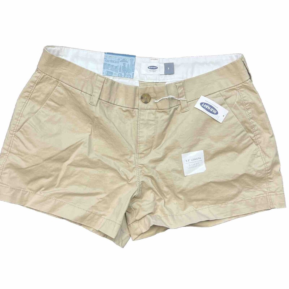 NWT Old Navy Shorts Womens 2 Khaki Hot Pants Mid-Rise Casual